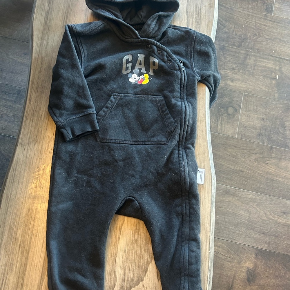 GAP Black Hooded Baby Onesie